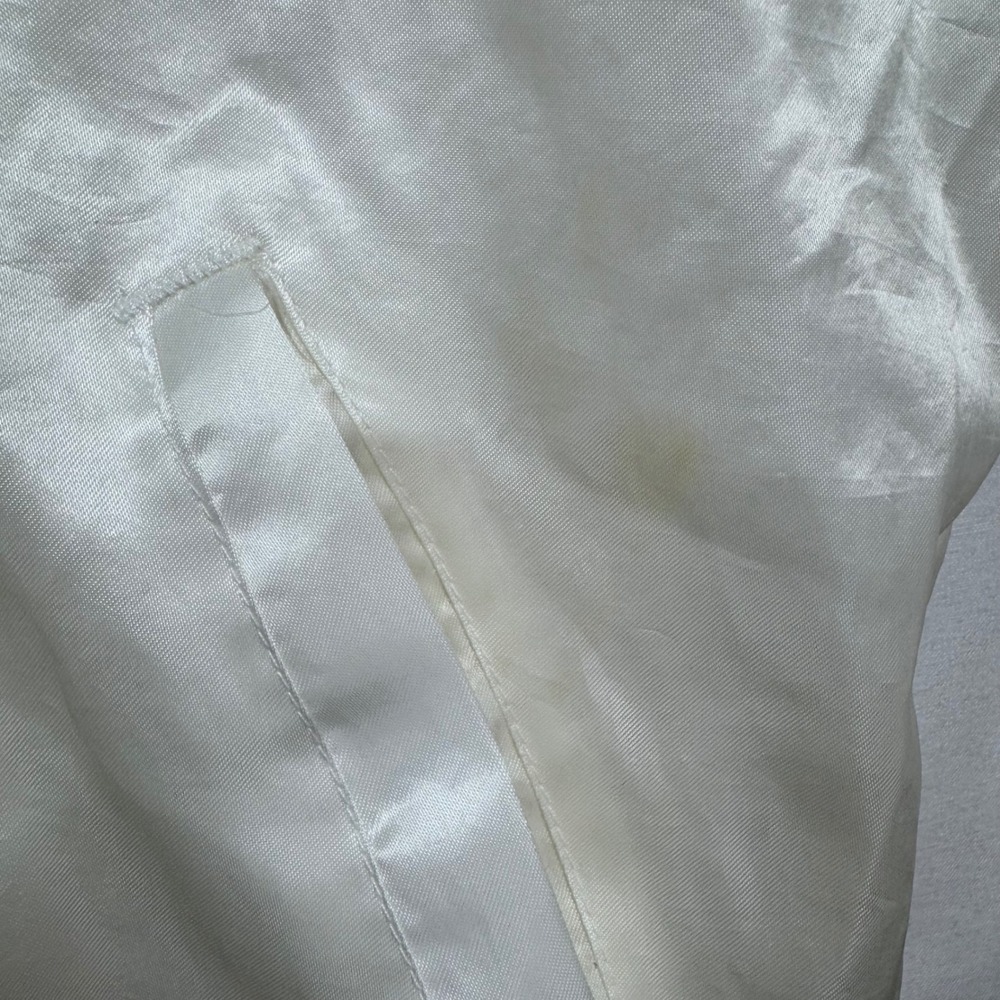 Vintage Daytona Nascar Racing Jacket Cream Satin Bomber Menswear Sz M/L - Picture 9 of 11